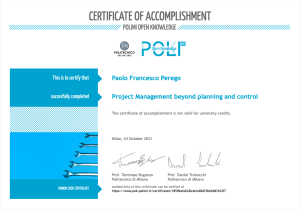 POK-certifiate - Project management beyond planning and control